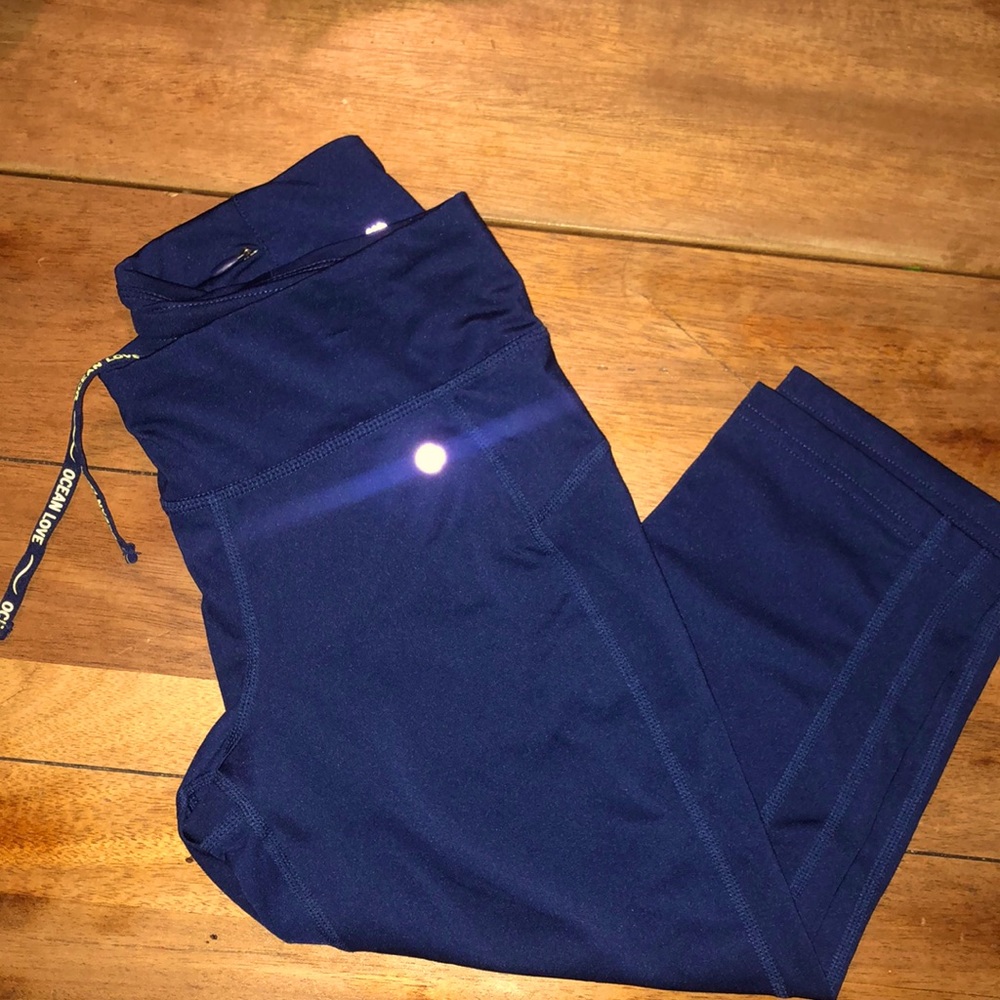Tchibo blue Capri ocean love leggings size Small